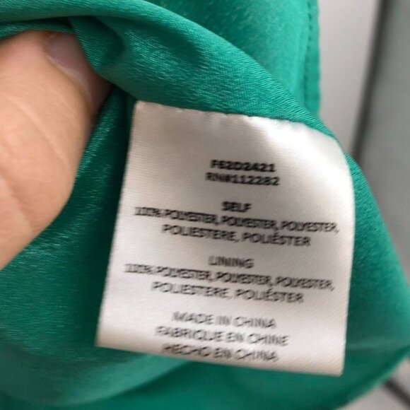 Adelyn Rae Emerald green  pleated surplice neckline high low maxi dress M - Picture 8 of 15